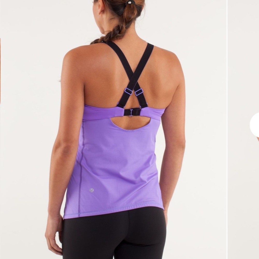 Lululemon Run Catch Me Tank Top Sz 6 Power Luxtreme Coolmax Strappy Purple
